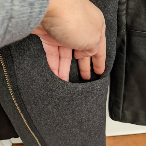 Wilfred womens black wool cashmere lamb skin jacket size xxs - Picture 9 of 12